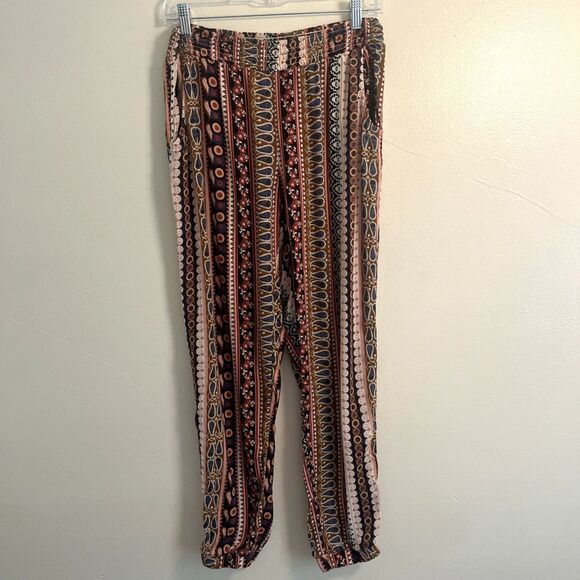 American Eagle Outfitters Boho Harem Geometric Elastic Waist Pants- Medium - Picture 2 of 9